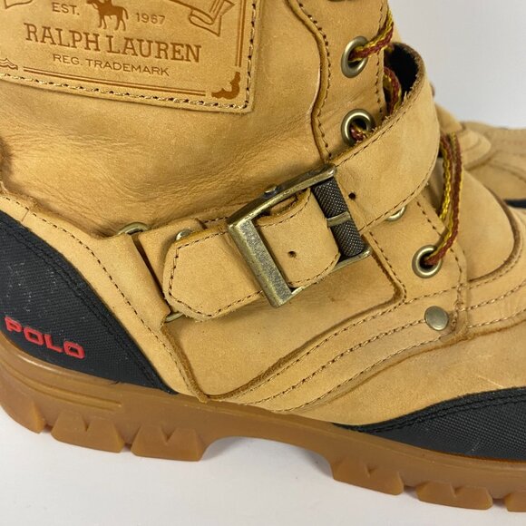 Polo Ralph Lauren Tenard Boots Men's 9.5 D Duck Boots Tan Brown Suede Leather - Picture 9 of 16
